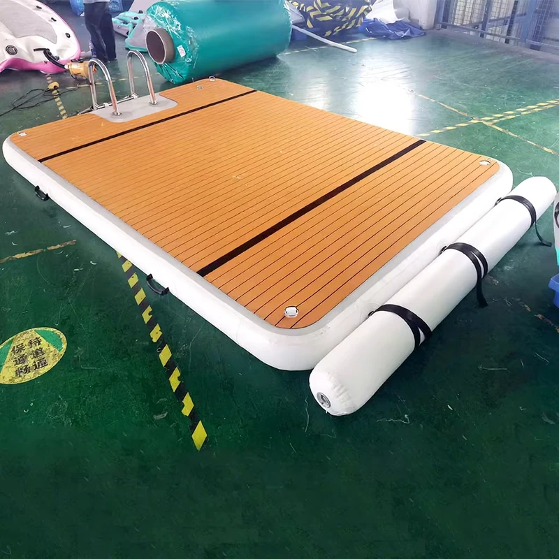 Drop Stitch Materiaal Waterparkuitrusting Opblaasbare Drijvende Dock Platform Watermat Stabiel Platform voor Strand Meer Zwembad