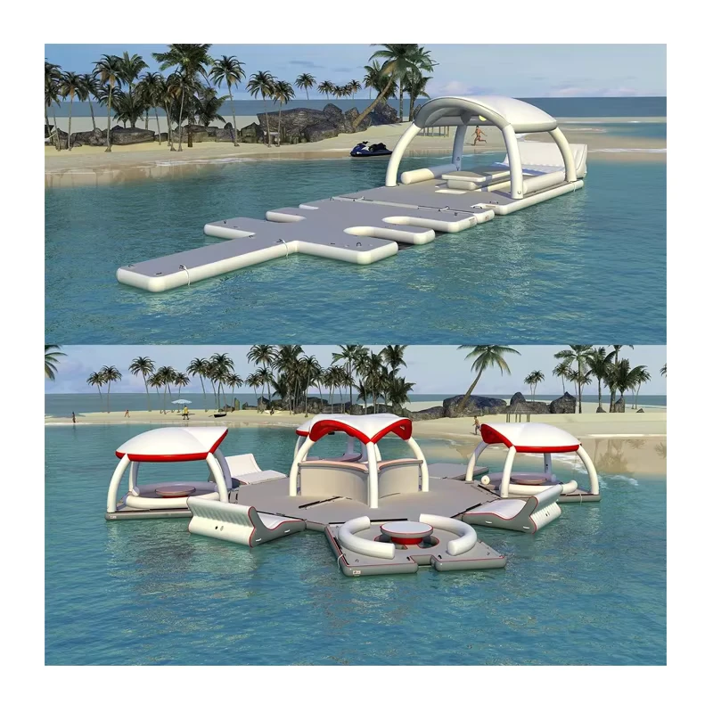 Tenda per barca gonfiabile Drop Stitch PVC, divano, piattaforma galleggiante, lounge acquatica, zattera, isola galleggiante