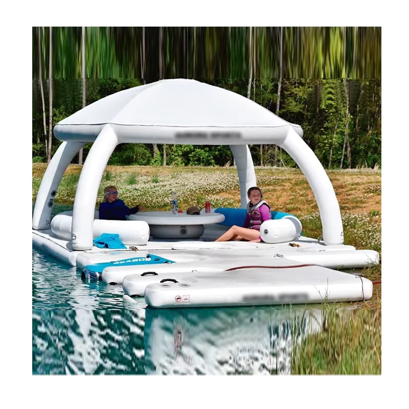 Drop Stitch PVC Floating Cabana Inflatable Floating Table Sofa Dock Platform Water Lounge Raft Inflatable Floating Island