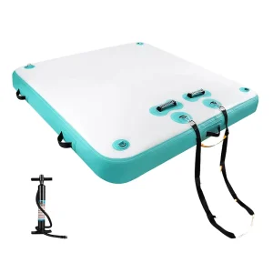 ドロップステッチ PVC フローティングインフレータブル水泳プラットフォーム アイランドドック 水上 ヨット エアマット ポンツーン 日光浴リゾート 水上アミューズメント