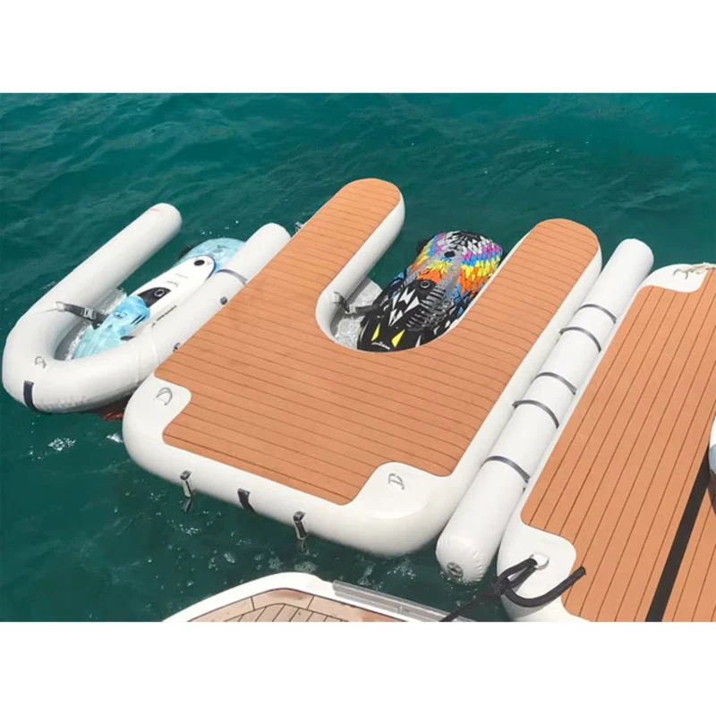 Drop Stitch PVC Inflatable Floating Boat Dock Platform Jet Ski Dock for Pool Lake Ocean