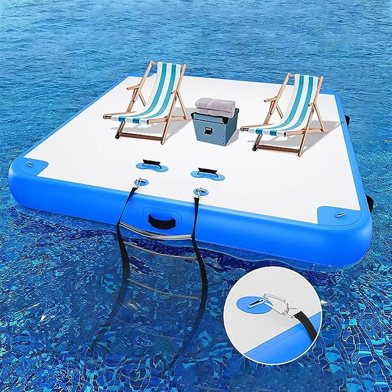 Muelle inflable para yates con costura de caída, muelle flotante para motos de agua, plataforma de muelle inflable