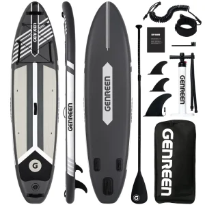 Drop Stitch SUP Board Inflatable 11′ 35″ Fishing SUP Pedal Stand Up Paddle Board with Seat Fishing Rod Holder