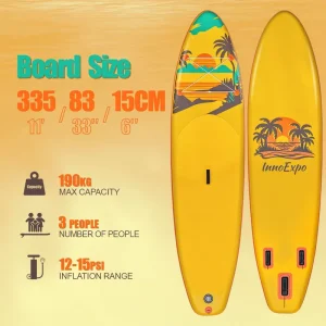 Drop Stitch SUP Board Inflatable 335cm Fishing SUP Pedal Stand up Paddle Board with Seat Fishing Rod Holder