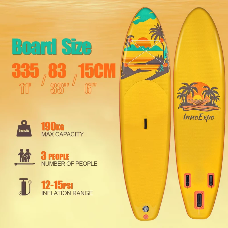Drop Stitch SUP Board Inflatable 335cm Fishing SUP Pedal Stand up Paddle Board with Seat Fishing Rod Holder
