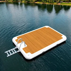Pad de espuma de teca para tomar el sol, balsa inflable, plataforma de flotación para yates, flotadores de muelle para motos de agua