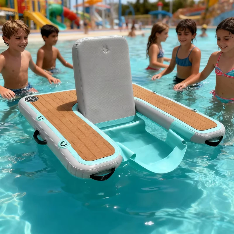 Kursi Gantung Inflatable Drop Stitch untuk Bersantai Inflatable Pad Terapung untuk Kolam Danau Perahu Kursi Lounge PVC Tahan Lama