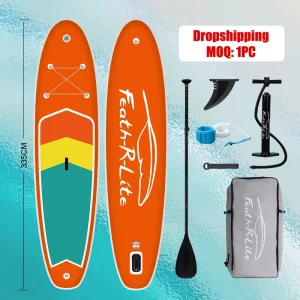 Dropshipping Factory Supply Inflatable Paddle Board Orange Stand Paddle Board Paddle Fins Drop Stitch PVC EVA Material