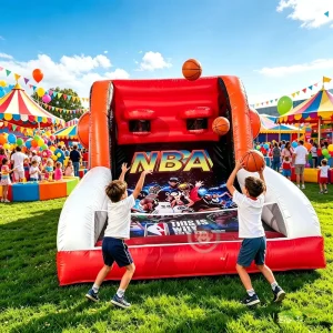 Dubbele Hoepel Aangepast Opblaasbaar Basketbal Schietspel voor Kinderen