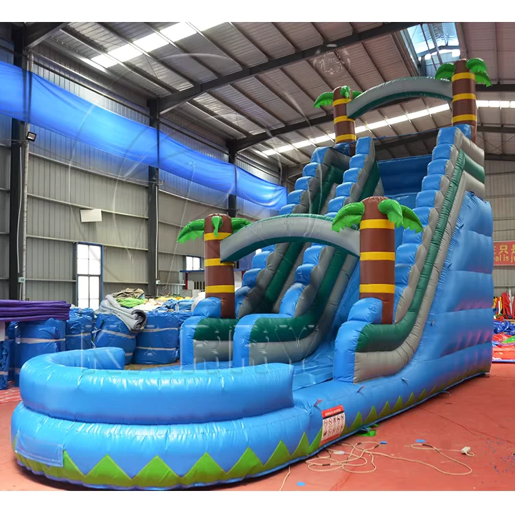 डुअल लेन ट्रॉपिकल inflatable पानी का स्लाइड, वाणिज्यिक inflatable पानी का स्लाइड, मनोरंजन पार्क के लिए