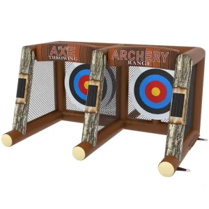 Dual Station Inflatable Axe Throwing Archery Range Game Commercial Grade for Carnivals Event Rentals