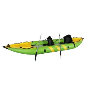 Durable 0.9mm PVC 2 Seat Inflatable Rowboat Portable Kayak with Paddles for Lake River Adventure and Water Sports