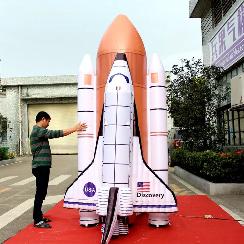 Cohete inflable gigante de publicidad, cohete espacial de helio inflable