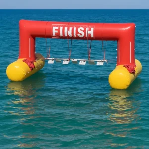 Durable Airtight PVC Water Inflatable Floating Finish Line Race Archway Buoy Customizable Water Sport Event Advertising Arch
