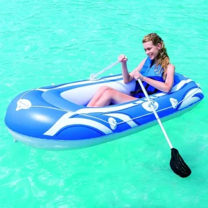 Durable CE Certified Fishing Inflatable PVC Boat 0.3 0.6mm Thick 1 4 Persons Capacity Silk Printed Paddle Ropes Included
