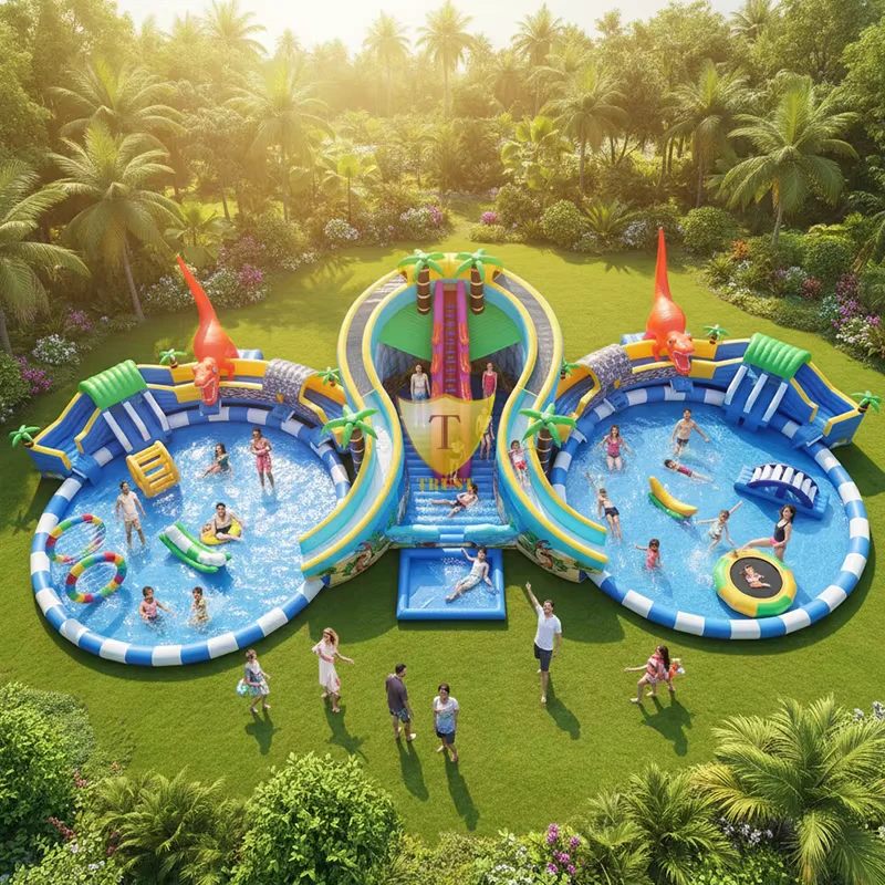 Durable Commercial Home Inflatable Water Park for Kids Adults Heavy Duty PVC Material Outdoor Water Playground 5 Year Warranty