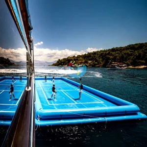 Durable Drop Stitch Inflatable Floating Pickleball Court Commercial Grade Water Sport Arena for Lake and Pool