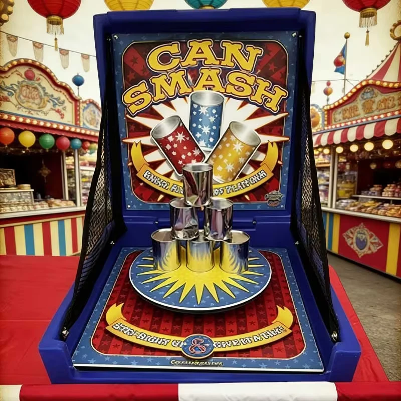 Duurzaam Milieu-vriendelijk Klassiek Can Smash Carnaval Gooi Spel Feest Evenement Standverhuur Amusement Machine Opblaasbaar
