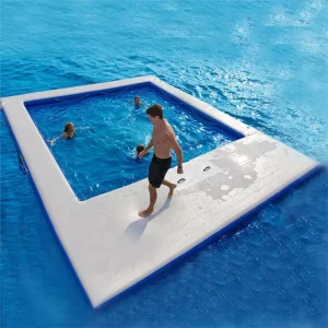 Haltbare schwimmende Lounger-Sitze große aufblasbare Meereswasser-Schwimmbecken mit Netz für Yacht und Boot