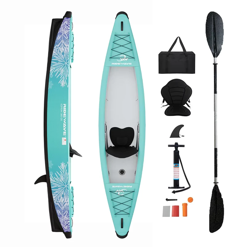 Hochwertiges Voll-Drop-Stitch PVC mit individuellem Logo 1/2/3 Personen Familien-Touring-Driftboot Aufblasbares Kajak