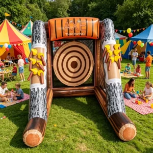 Durable Inflatable Axe Throwing Game Inflatable Carnival Dart Target with Sticky Axes for Kids and Adults