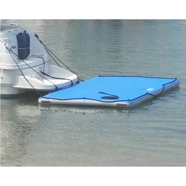 Plataforma de natación inflable flotante duradera con escalera