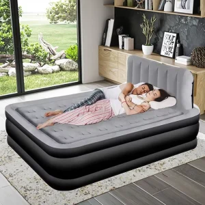 Durable Inflatable PVC Air Sofa Bed Outdoor Camping King Size Air Mattress With Built In Pump