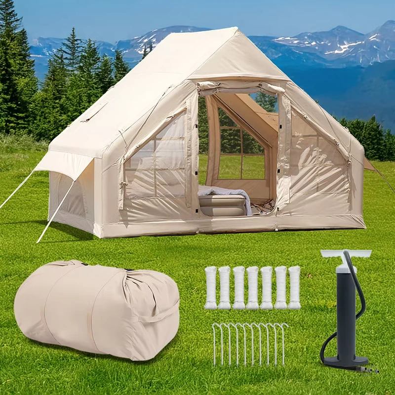 Durable Inflatable Rooftop Tent Double Door Double Layer 2-Room Automatic Tent for All Season Camping