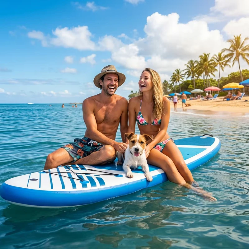 SUP gonflable durable ISUP avec système à 3 ailerons, planche de paddle gonflable avec tous les accessoires OEM