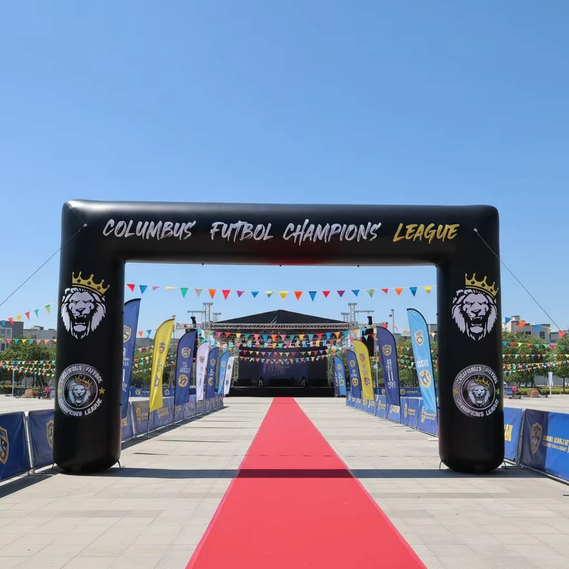 Arco inflable de PVC ligero y duradero de 8-10 pies para publicidad, carreras, maratones, eventos, con logo personalizado, fácil de usar