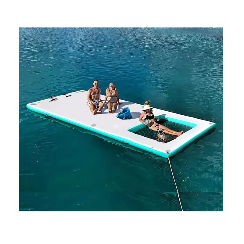 Platform Mengapung Inflatable Docks Yacht Laut Towing yang Tahan Lama untuk Memancing Ponton
