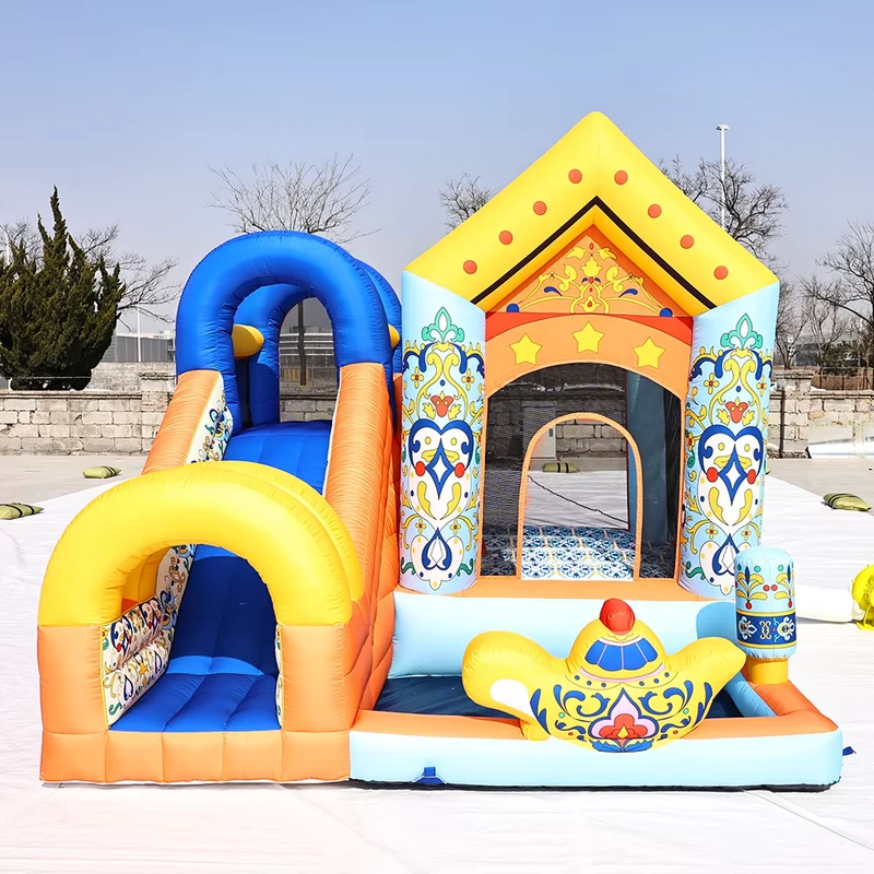 Castello Gonfiabile Oxford Resistente con Scivolo, Parco Giochi Gonfiabile Colorato per Bambini, Facile da Montare