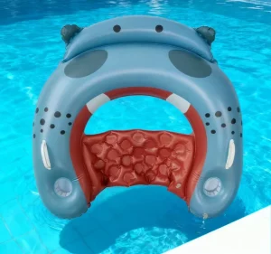 Durable PVC Hippo Shaped Float for Kids Swimming Pool Floating and Summer Water Activities