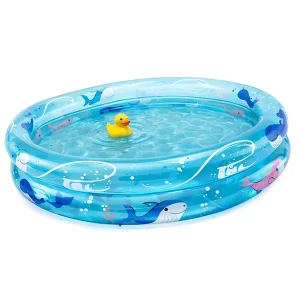 Durable PVC Inflatable Baby Pool Round Blow Up Kiddie Swimming Pool Portable Padded Water Play Paddling Pool for Kids