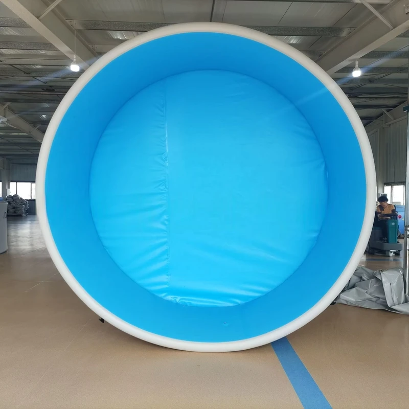 Kolam Inflatable PVC Tahan Lama Besar 5m Portabel di Atas Tanah Tahan Air dengan Penguatan Dinding