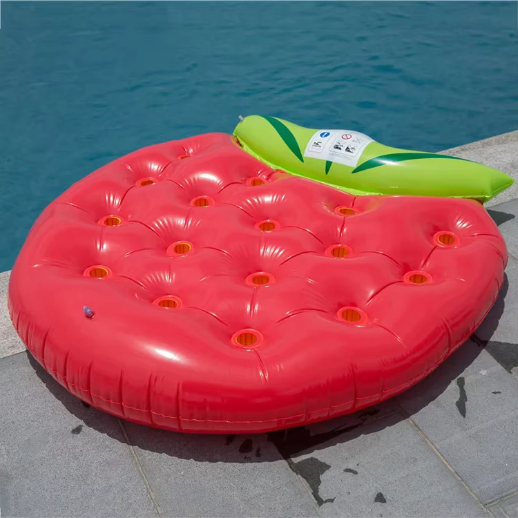 Durable PVC Inflatable Strawberry Water Float for Outdoor Adult Water Parties