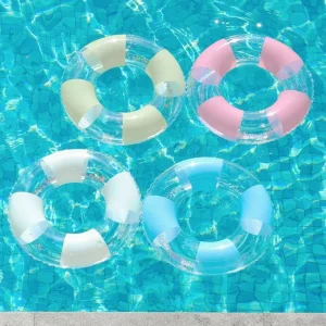 Durable PVC Inflatable Swimming Ring 60cm Swim Ring Adults Inflatable Swimming Ring for Outdoor Water Play
