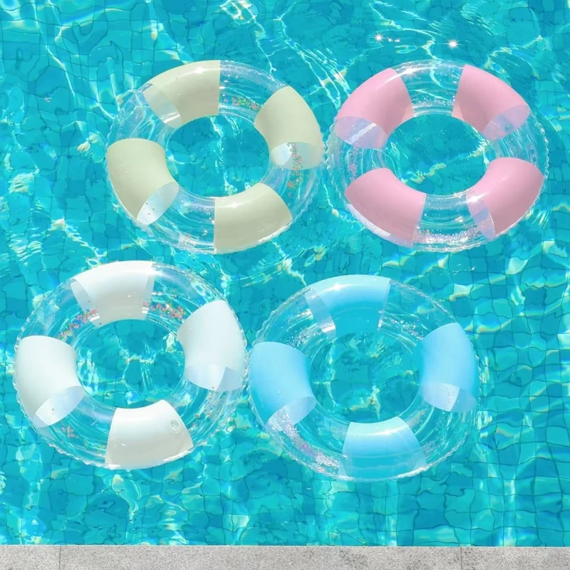 Durable PVC Inflatable Swimming Ring 60cm Swim Ring Adults Inflatable Swimming Ring for Outdoor Water Play