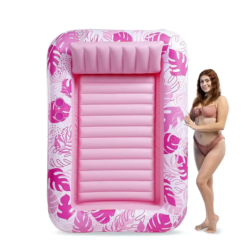 Robuster PVC Aufblasbarer Sonnenliege Float Tragbare Sonnenbadewanne Wasser Floating Sonnenliege für Erwachsene im Sommer