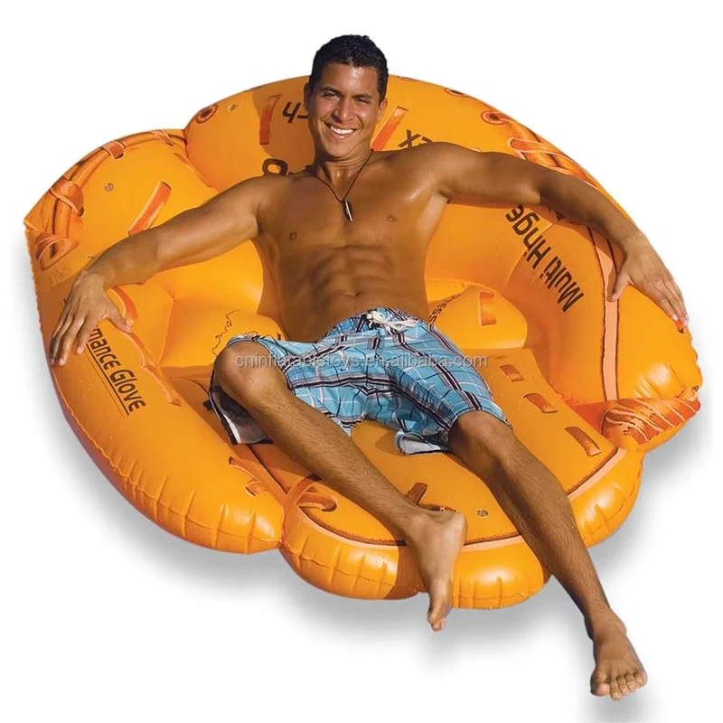 Sofa Air Inflatable PVC Tahan Lama, Pelampung Kolam Kuning untuk Penggunaan Pesta Musim Panas Dewasa