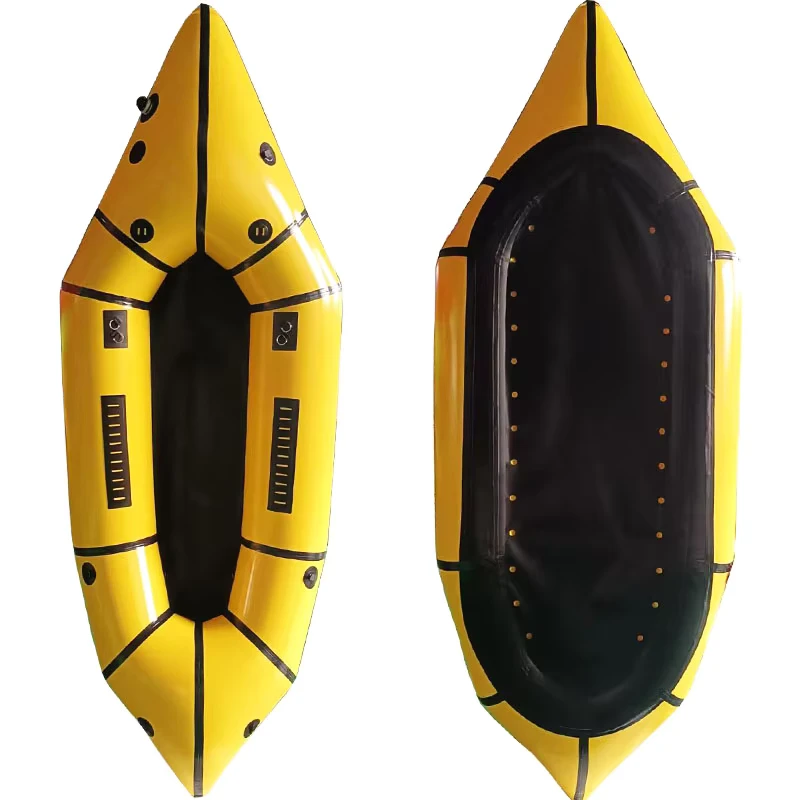 Packraft durável em PVC ou TPU para 1 pessoa, inflável rapidamente para aventura de pesca e rafting.