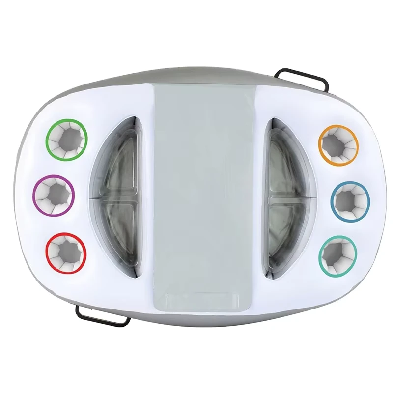 Bar galleggiante gonfiabile deluxe in plastica resistente, pieghevole, in PVC, per servire cibo, bevande e frutta