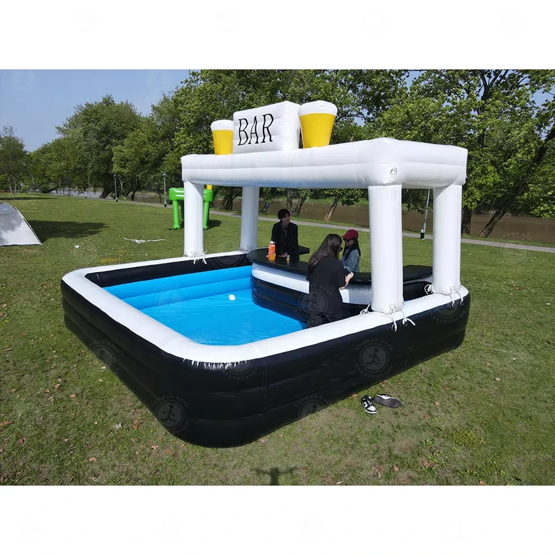 Durable Portable Inflatable Pool Bars and Models with Inflatable Bars for Outdoor Pool Parties