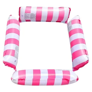 Flutuador de Piscina Inflável Ecológico, Mat de Flutuação Dobrável em PVC, Estripes de Água