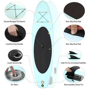 Durable and Lightweight 10.6′ Inflatable Sup Paddle Board Boards Surfboard Surfing Stand up Paddle Board