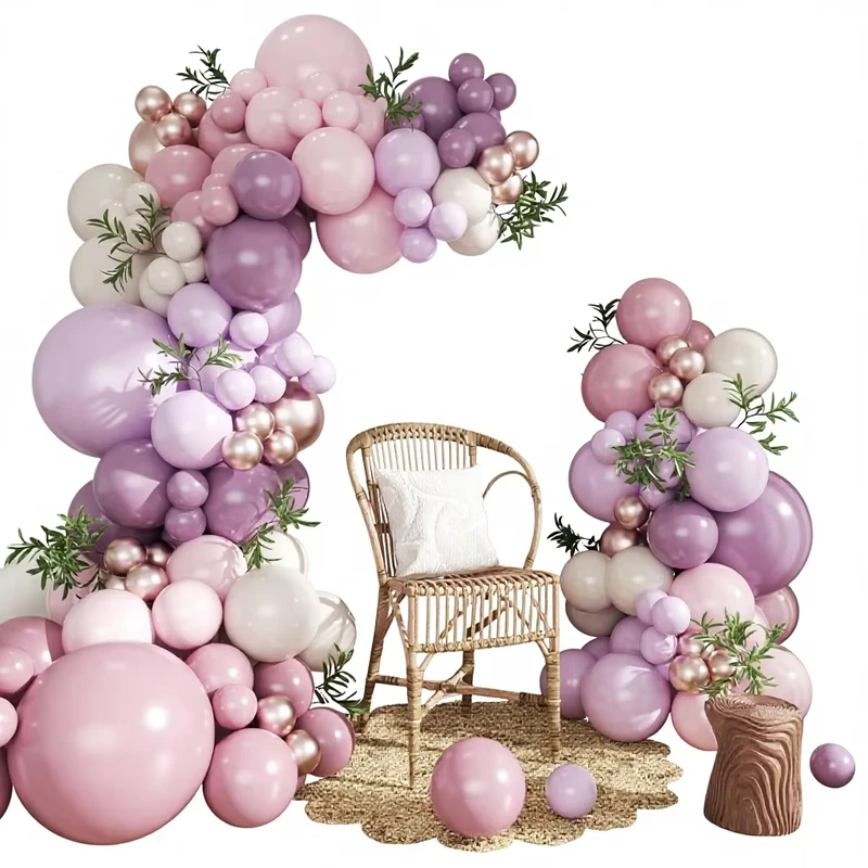Kit Arco di Palloncini Viola Polveroso Kit di Ghirlanda di Palloncini Rosa e Viola per Decorazioni di Baby Shower Matrimonio Compleanno
