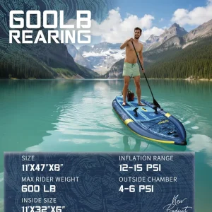 E SUP Durable PVC Foldable Inflatable Fishing Kayak SUP with Rod Holders Stand Pump Bag 2 Year Warranty