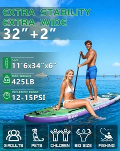 E SUP PVC Yoga Inflatable Paddle Board Non Slip Deck Lightweight ISUP Waterplay Surfing
