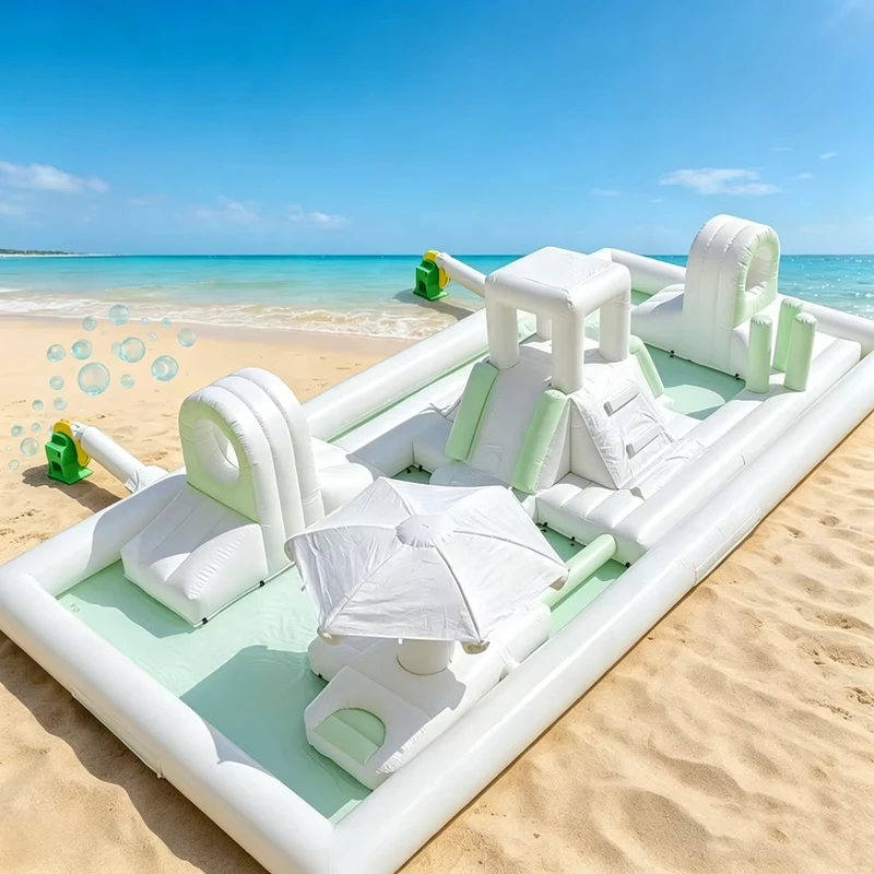 Castillo inflable para niños EJIA, castillo saltarín inflable, piscina de obstáculos, tobogán de agua, área de chapoteo