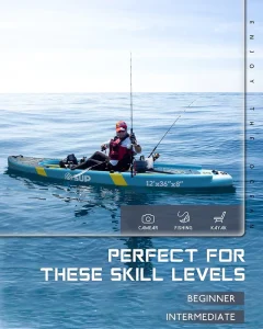 Kayak gonfiabile ESUP con paddleboard e pedaliera - Barca da pesca portatile con facile stoccaggio e salvataggio di spazio